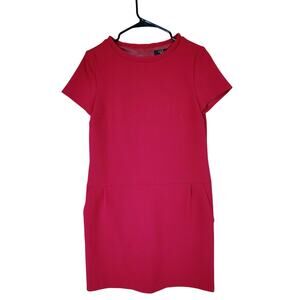 Maison‎ 123 Paris Shift Dress sz M US 38 F Cranberry Red Stretch Pockets Career